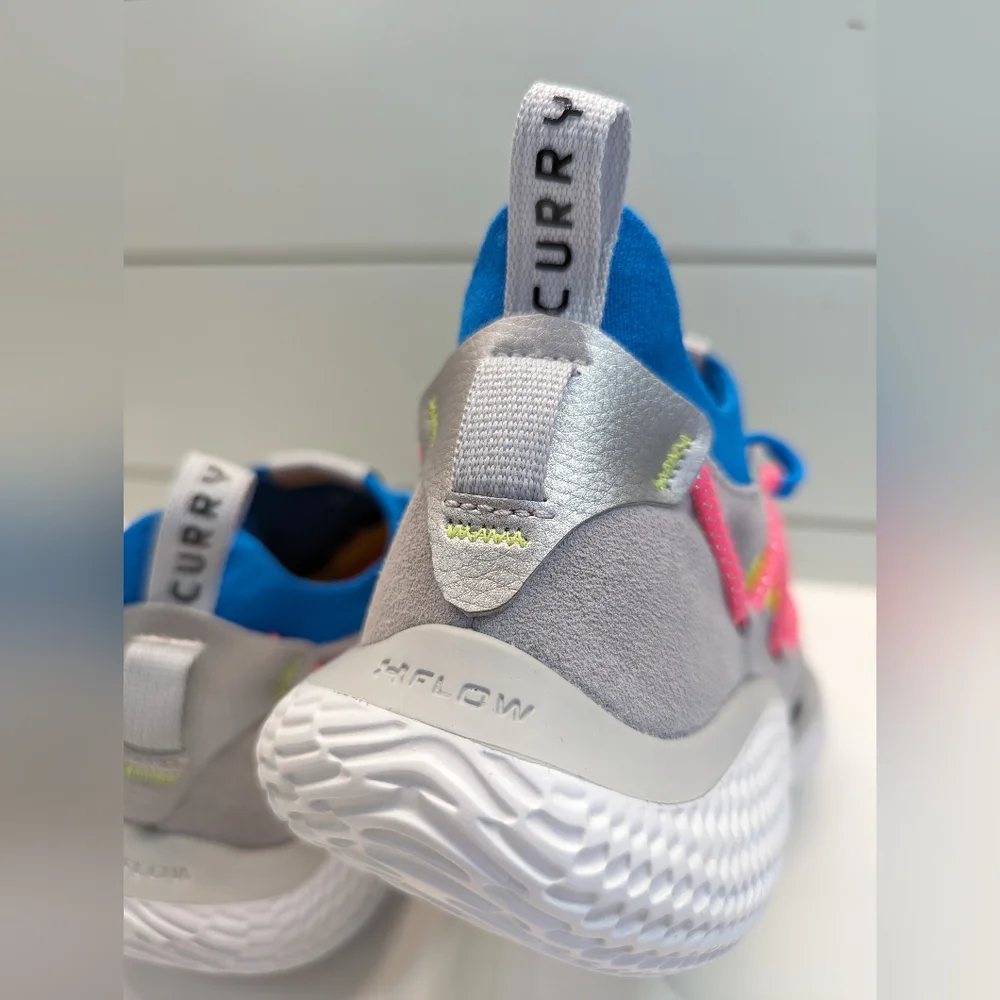 Under Armour Curry Flow Cozy Grey Electric Blue Running Training Shoes Men's 6.5